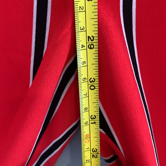 Express Jumpsuit Size XS Elastic Waist Tie Belt Red Striped Side Pockets NWT - Picture 13 of 14